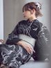 画像9: 【即日発送】モノトーン和柄柳浴衣【浴衣３点セット 浴衣/帯/下駄】[OF04] (9)