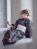 画像15: 【即日発送】モノトーン和柄柳浴衣【浴衣３点セット 浴衣/帯/下駄】[OF04] (15)