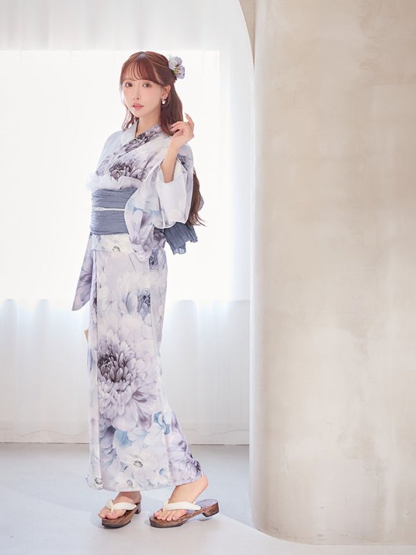 画像9: 送料無料！ニュアンスブルー浴衣【浴衣３点セット 浴衣/帯/下駄】[OF04]【予約 / 4月上旬発送予定】