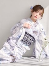 送料無料！ニュアンスブルー浴衣【浴衣３点セット 浴衣/帯/下駄】[OF04]【予約 / 4月上旬発送予定】