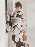 送料無料！クラシックブラウン浴衣【浴衣３点セット 浴衣/帯/下駄】【予約 / 4月上旬発送予定】[OF04]