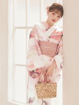 送料無料！スウィートピンクコスモス浴衣【浴衣３点セット 浴衣/帯/下駄】[OF04]【予約 / 4月上旬発送予定】