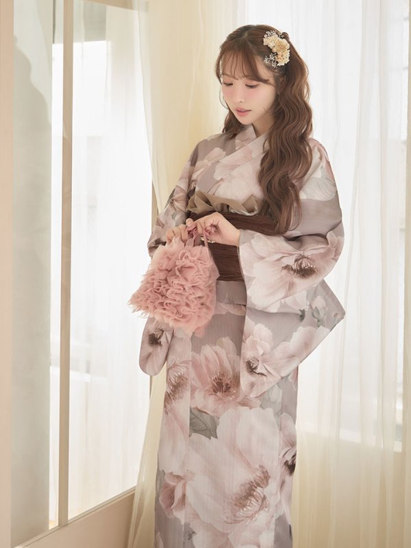 画像2: 送料無料！ソフトピンクブロッサム浴衣【浴衣３点セット 浴衣/帯/下駄】[OF04]【予約 / 4月上旬発送予定】