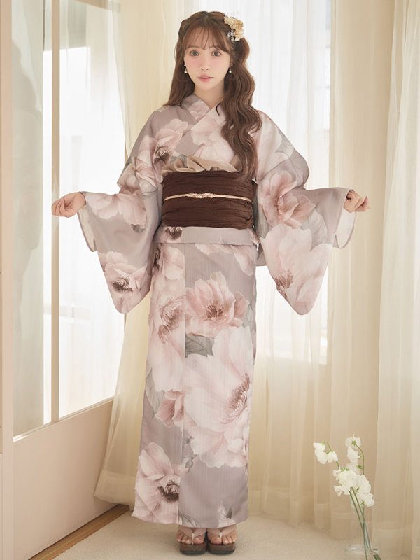 画像4: 送料無料！ソフトピンクブロッサム浴衣【浴衣３点セット 浴衣/帯/下駄】[OF04]【予約 / 4月上旬発送予定】