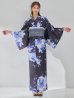 画像4: 【即日発送】大人ネイビー牡丹浴衣【浴衣３点セット 浴衣/帯/下駄】[OF04] (4)