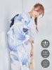 画像2: 【即日発送】送料無料！凛と咲く清涼蒼花浴衣【浴衣３点セット 浴衣/帯/下駄】[OF04] (2)