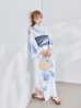 画像14: 【即日発送】送料無料！凛と咲く清涼蒼花浴衣【浴衣３点セット 浴衣/帯/下駄】[OF04] (14)
