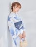 画像16: 【即日発送】送料無料！凛と咲く清涼蒼花浴衣【浴衣３点セット 浴衣/帯/下駄】[OF04] (16)