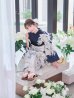 画像15: 送料無料！【即日発送】Riuコラボ ノーブルネイビー百合浴衣【浴衣３点セット 浴衣/帯/下駄】[OF04] (15)