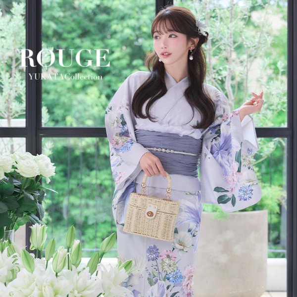 画像10: 送料無料！【即日発送】Riuコラボ ロマンティックニュアンスブーケ浴衣【浴衣３点セット 浴衣/帯/下駄】[OF04]