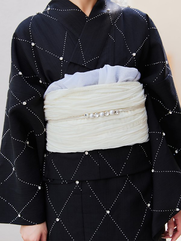 画像20: 【即日発送】セパレートアーガイルビジュー浴衣【浴衣4点セット 浴衣/帯/下駄】[YMT]