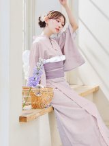 セパレートアーガイルビジュー浴衣【浴衣4点セット 浴衣/帯/下駄】OBI-lame-400-kj-5-PLV / HIMO-906-yn-PEARL / HEKO-800-sb-5-W / YA-1075-kn-BE / GETA-01-kj-7-P/ [YMT]