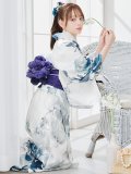 【予約 / 5月中旬発送予定】セパレートグラデーションブルーグリーン浴衣 OBI-g-500-kj-9-NV / HIMO-900-yn-4-GYxGY / HEKO-800-sb-5-W / YA-73-kn-BLGR / GETA-01-kj-3-IV/ [y/OF01]