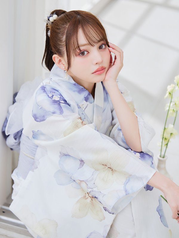 画像17: 【即日発送】セパレートシャーベットフラワー牡丹浴衣  【浴衣4点セット 浴衣/帯/下駄】[YMT]