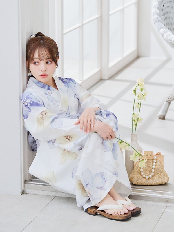 画像7: 【即日発送】セパレートシャーベットフラワー牡丹浴衣  【浴衣4点セット 浴衣/帯/下駄】[YMT]