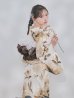画像8: 【即日発送】送料無料！1人で簡単に着られる！ワンピース / セパレート浴衣セット　ホワイトエレガントフラワー浴衣【浴衣4点セット 浴衣/帯/下駄】[OF04] (8)