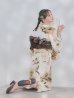 画像11: 【即日発送】送料無料！1人で簡単に着られる！ワンピース / セパレート浴衣セット　ホワイトエレガントフラワー浴衣【浴衣4点セット 浴衣/帯/下駄】[OF04] (11)