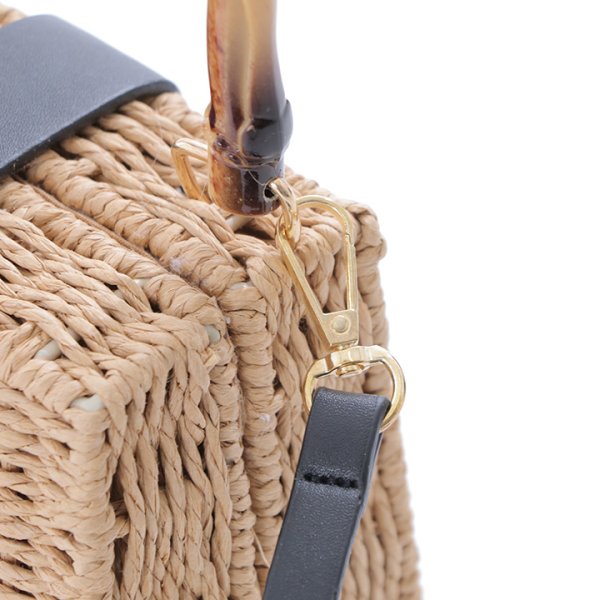 画像5: バンブーハンドル/レザー×スプリットラタンカゴバッグ[HC02]