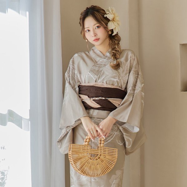 画像6: 木製ハンドル付き竹編み半円カゴバッグ[YMT]