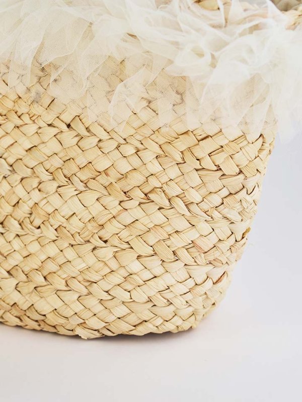 画像10: フリルチュールカゴバッグ【2カラー】