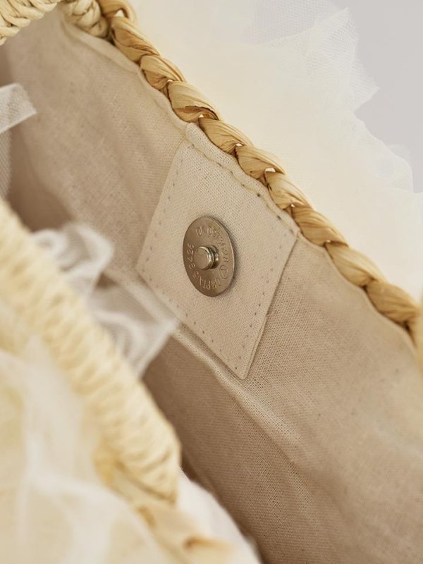 画像9: フリルチュールカゴバッグ【2カラー】