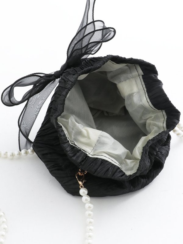 画像6: リボン付きショルダー巾着 ミニバッグ  2カラー[OF01]