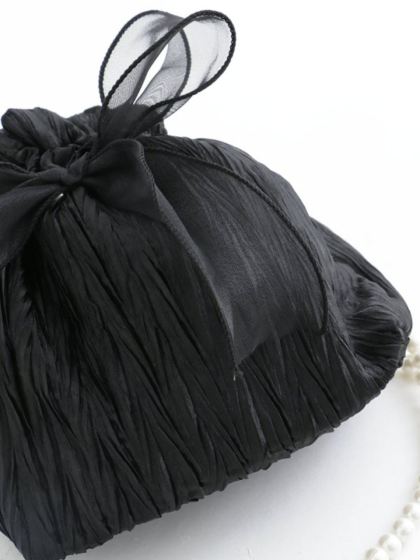 画像7: リボン付きショルダー巾着 ミニバッグ  2カラー[OF01]