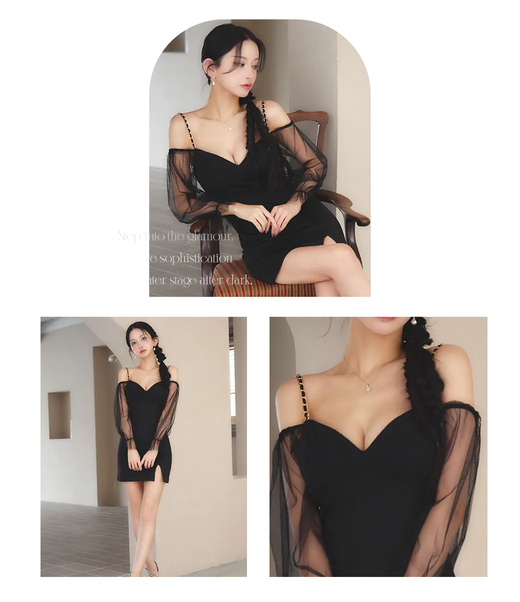 ビジューミニドレス/キャバドレス