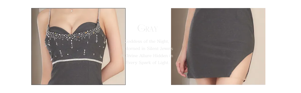 カットアウトビジューキャミソールドレス／キャバドレス2