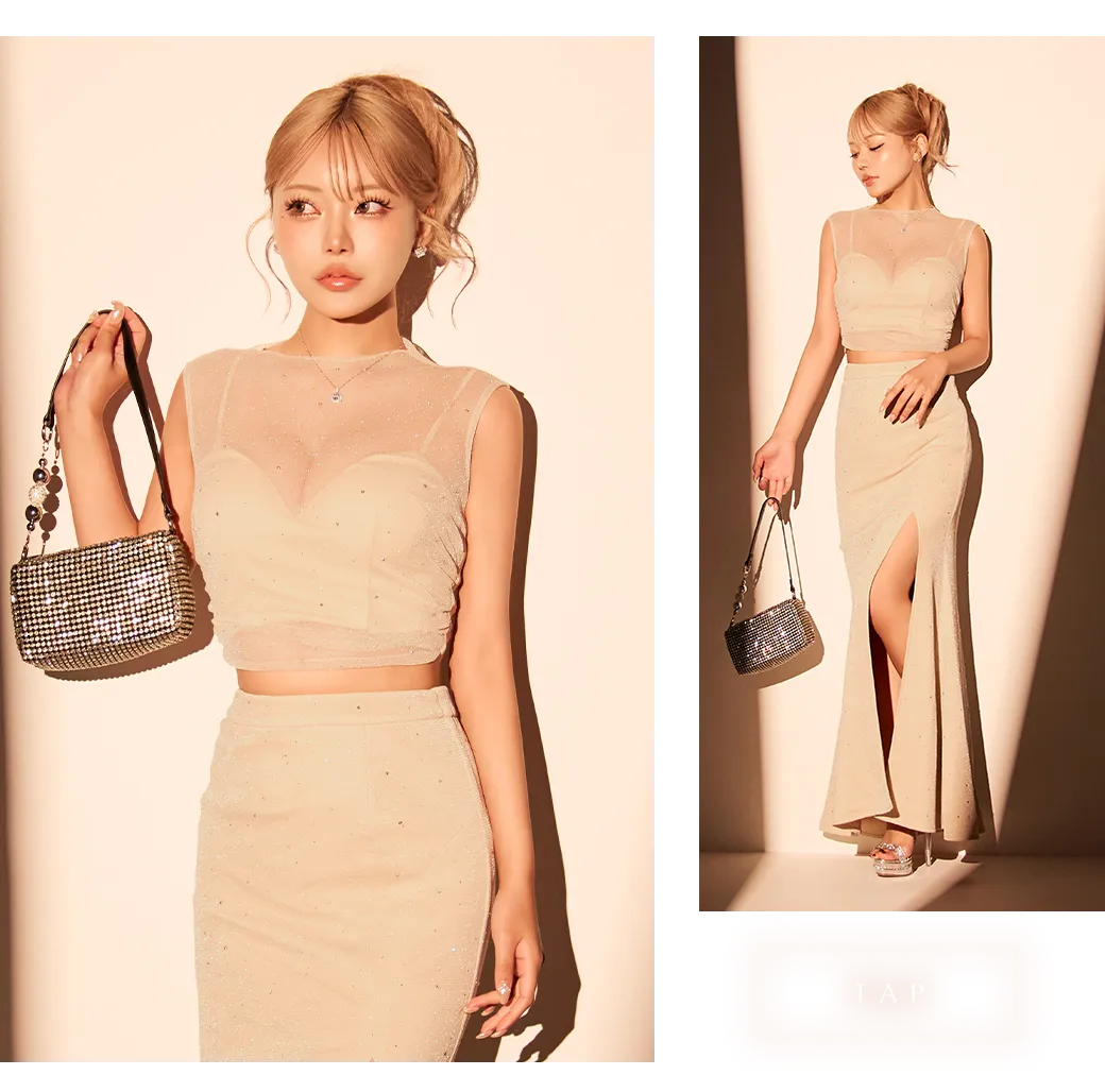 シフォンショルダービジュードレス/キャバドレス3