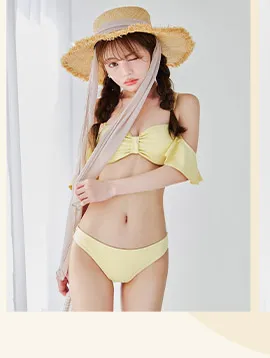 ビジューリボンフリルスリーブビキニ 2点セット