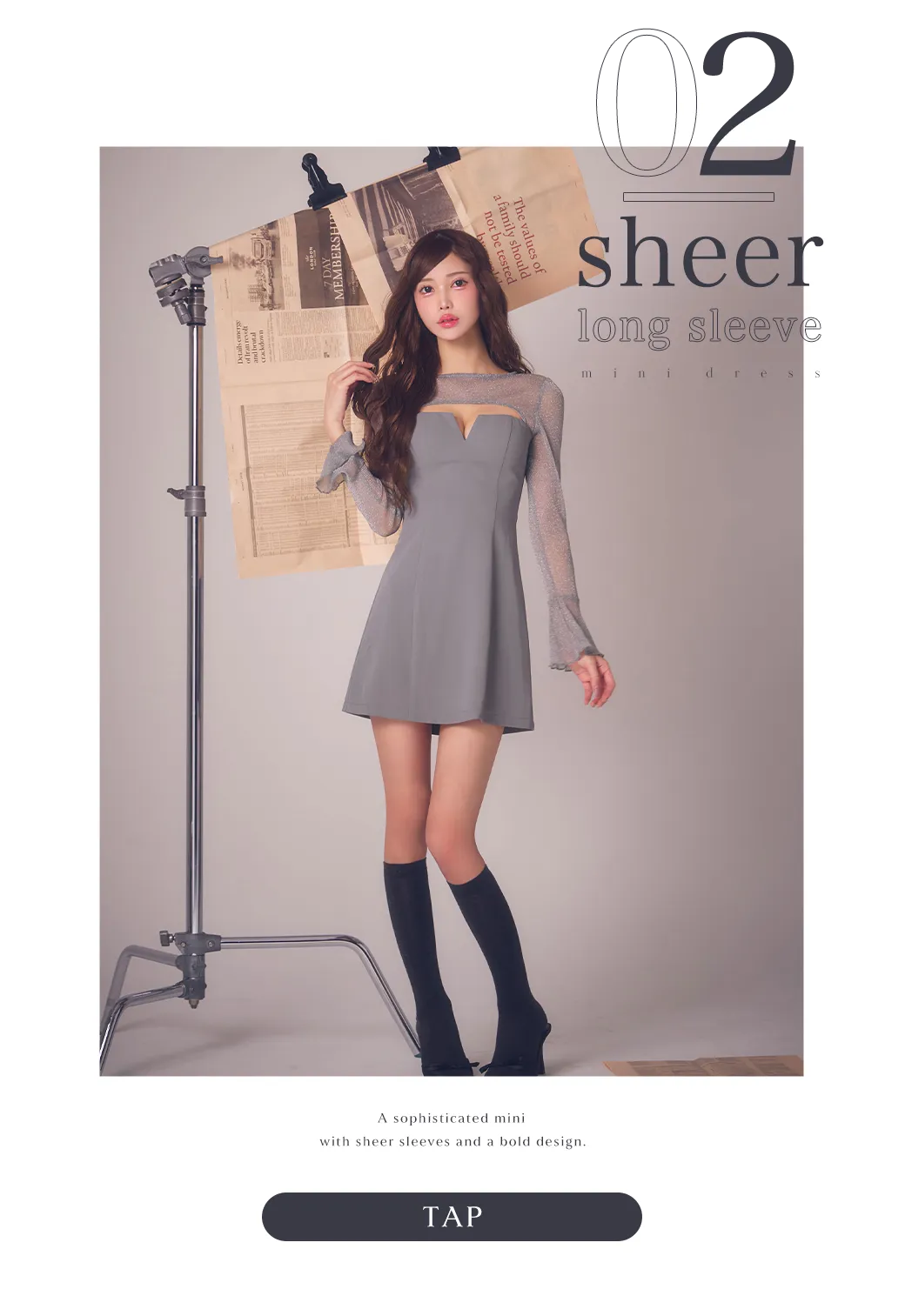 ビジューリボンマーメイドミニドレス/キャバドレス2