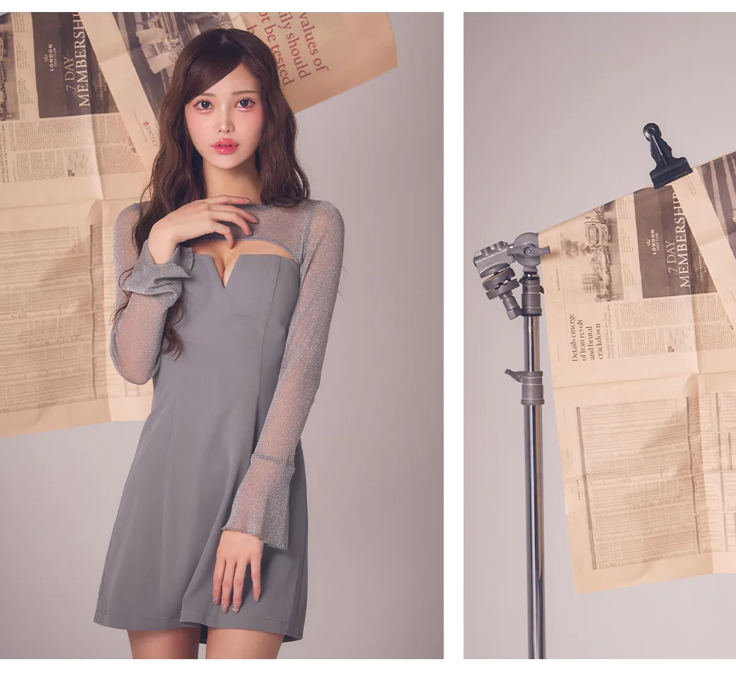 ビジューリボンマーメイドミニドレス/キャバドレス2