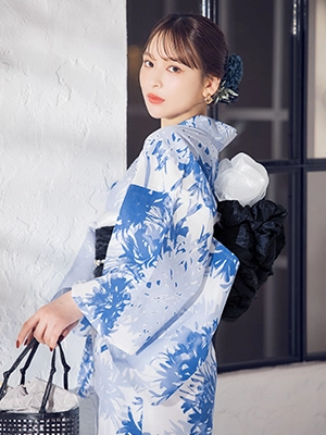 水彩彼岸花柄浴衣