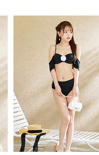 【ビキニ】【水着】カメリアフラワービキニ 2点セット