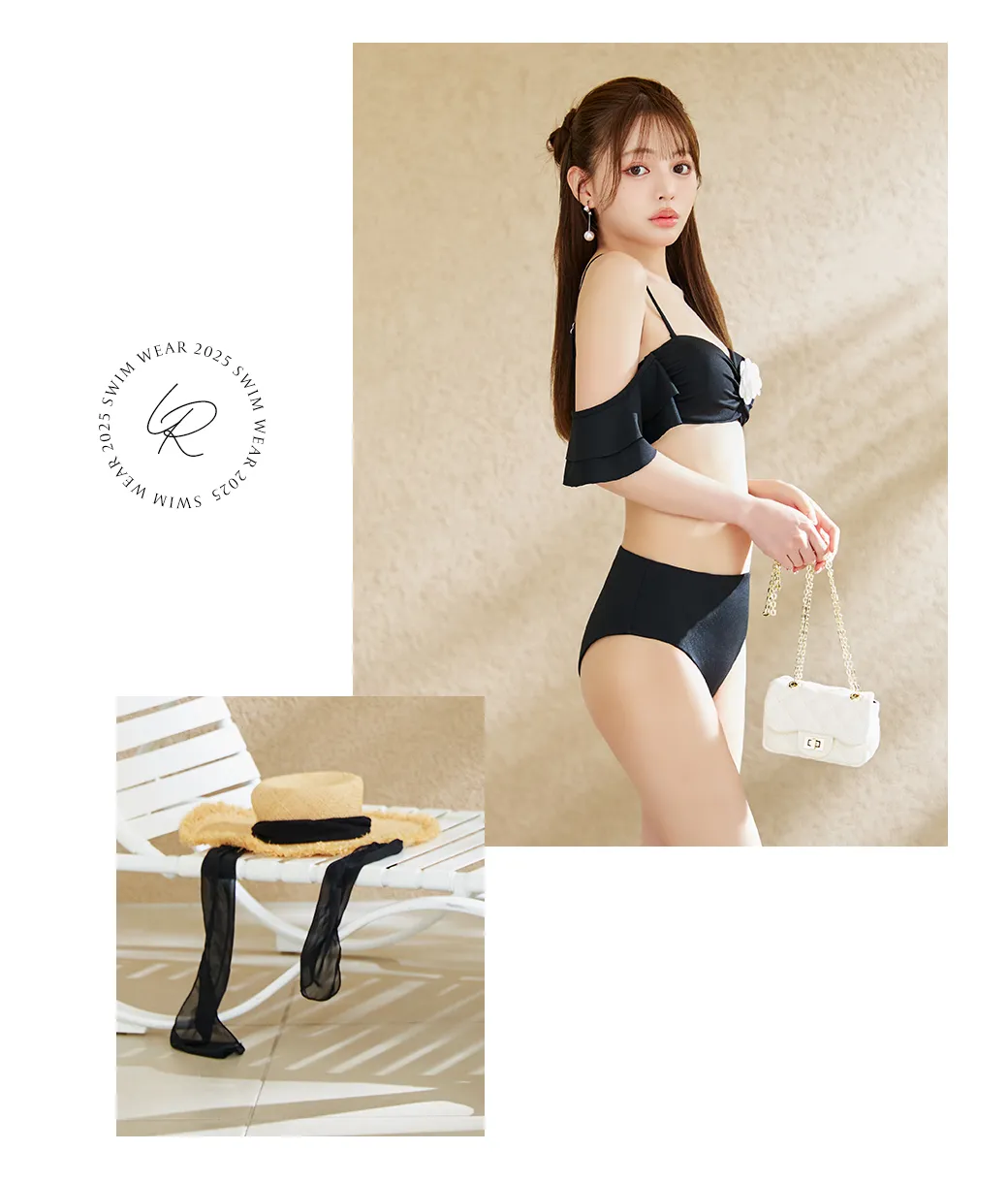 【ビキニ】【水着】カメリアフラワービキニ 2点セット5