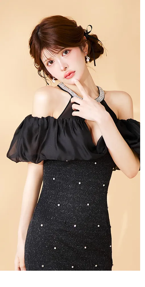 シフォンショルダービジュードレス/キャバドレス3
