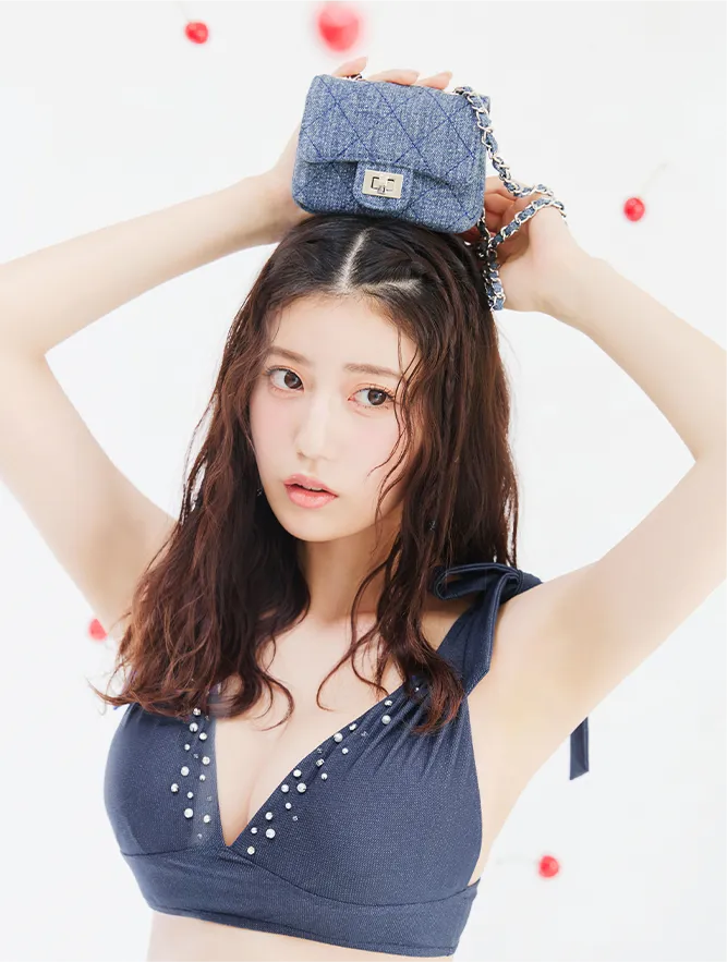 【ビキニ】【水着】バックルベルトデニムビキニ 2点セット5