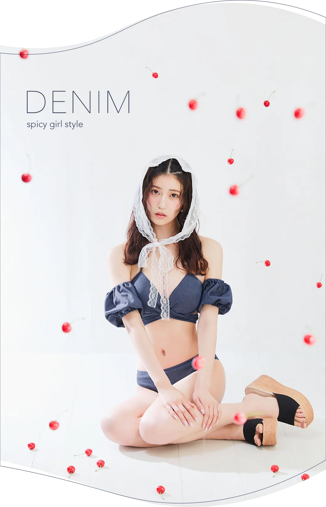 【ビキニ】【水着】オフショルデニムビキニ 2点セット1