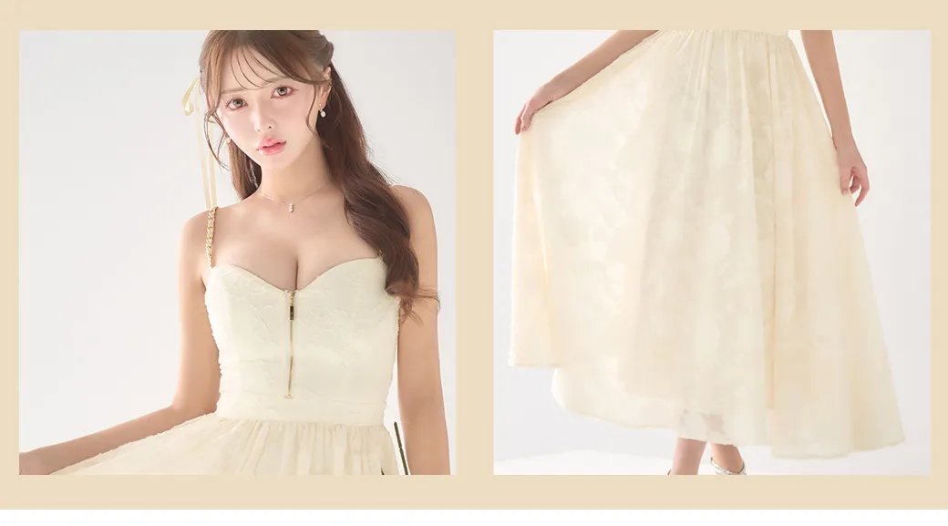 【sifeel/シフィール】花柄シフォンレイヤードキャミワンピースドレス/キャバドレス