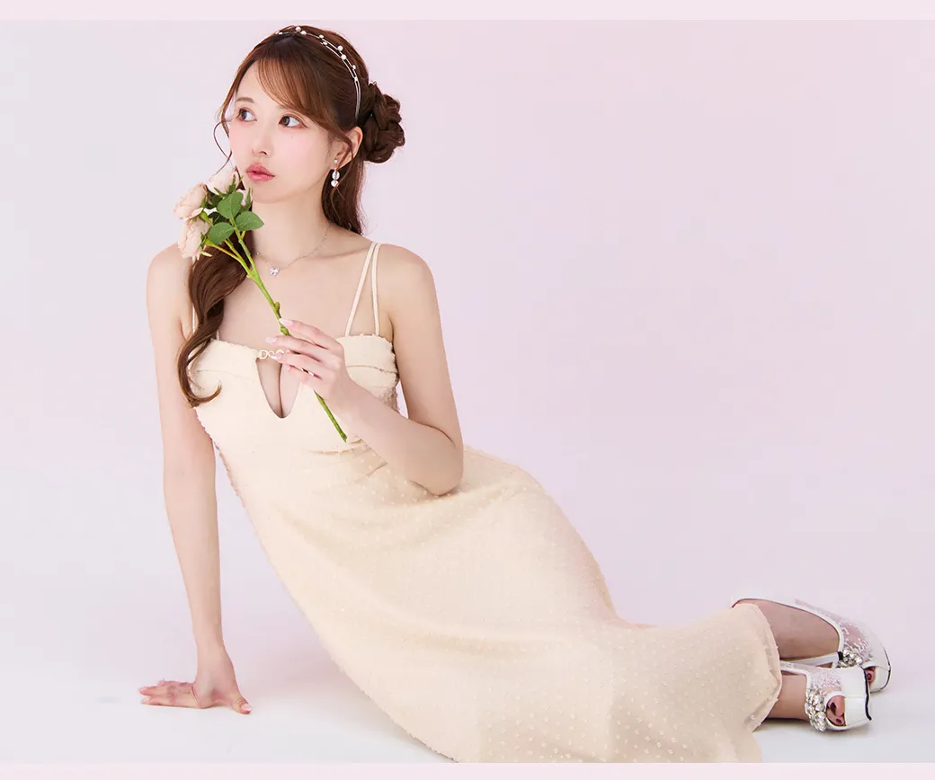 【sifeel/シフィール】ロングラメワンピースドレス