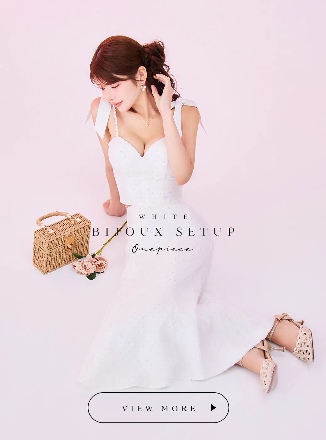 【sifeel/シフィール】リボンキャミソールミディアムセットアップドレス/キャバドレス