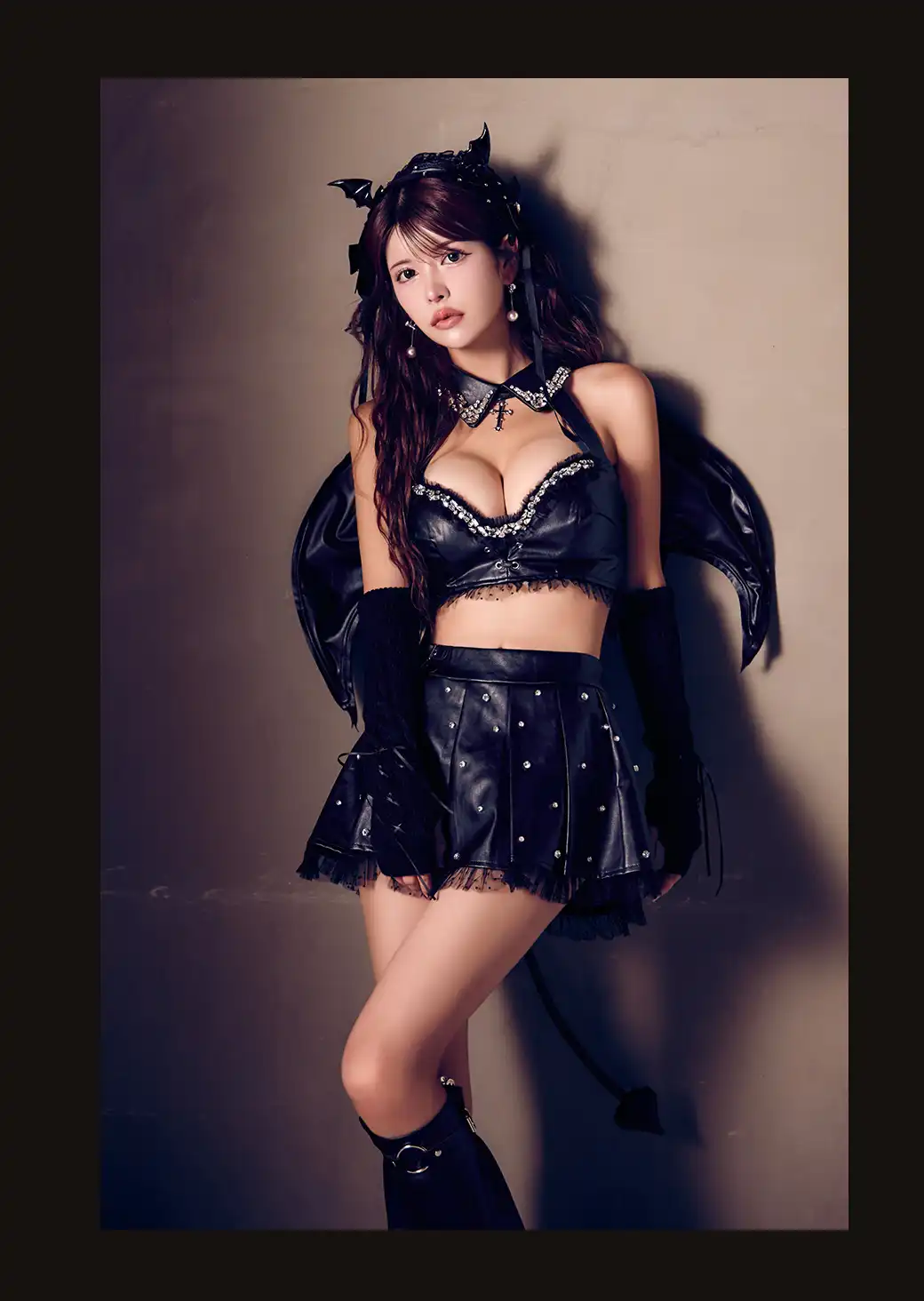 【ハロウィン】【うづきふうかコラボ】 レザーデビルセットアップ