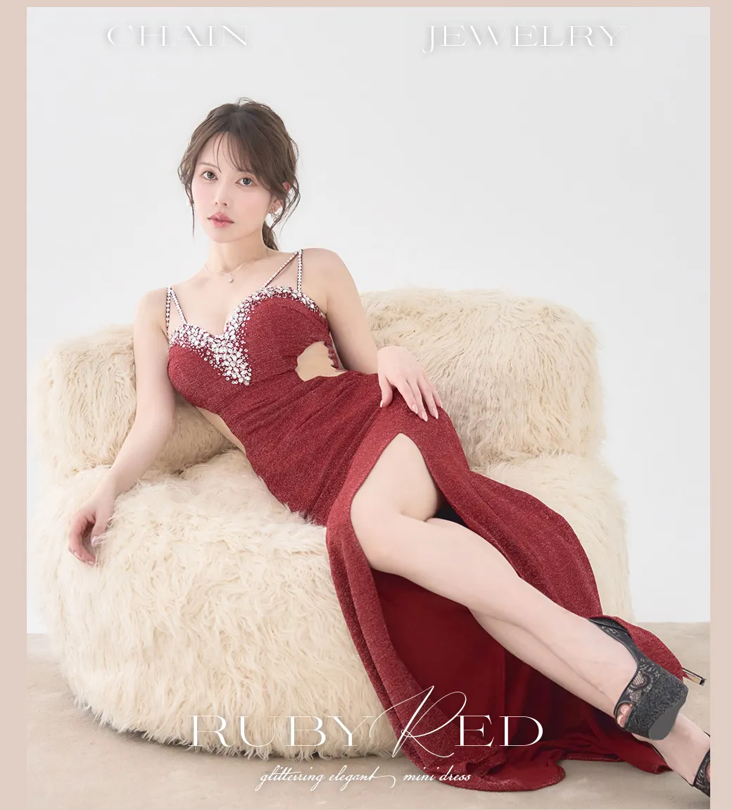 ビジューキャミソールロングドレス/キャバドレス2