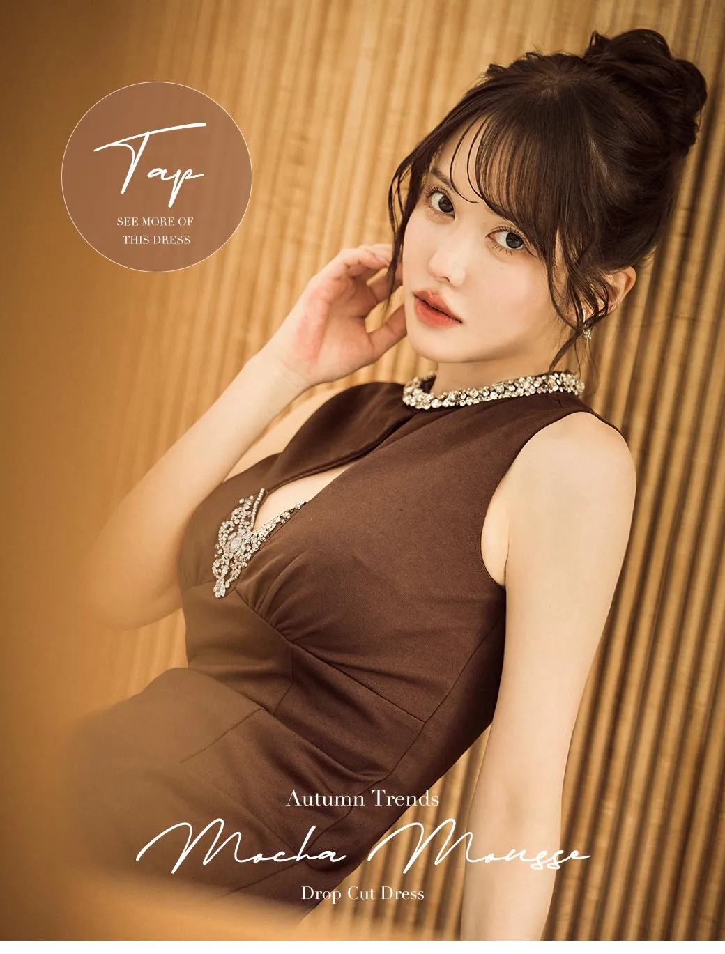 フロントジップリボンスタッズタイトミニドレス/キャバドレス1