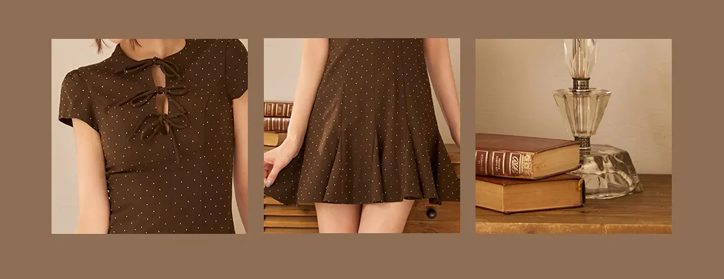 リボンビジューフレアミニドレス/キャバドレス4