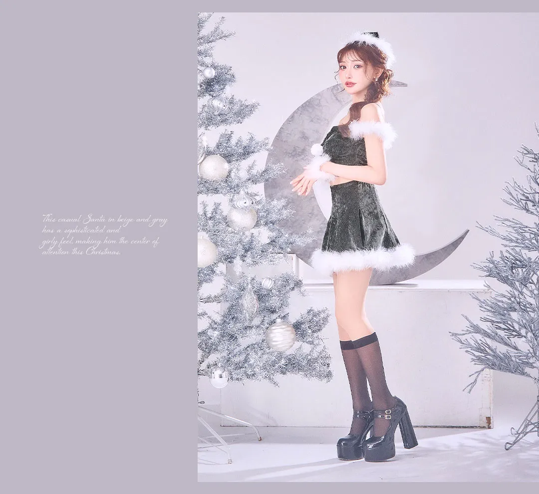 グレー×ベージュの大人カジュアルサンタ5