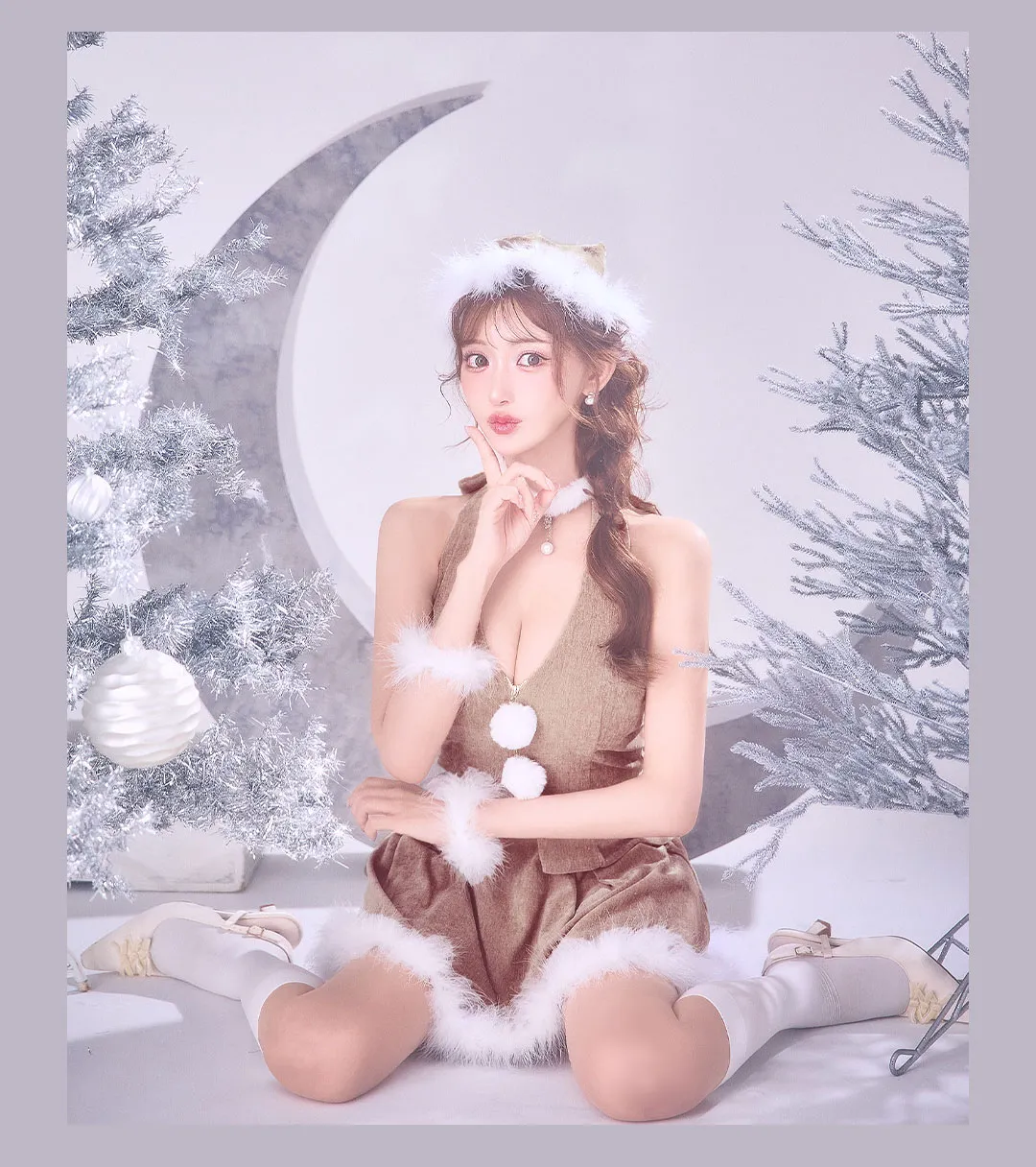 グレー×ベージュの大人カジュアルサンタ14