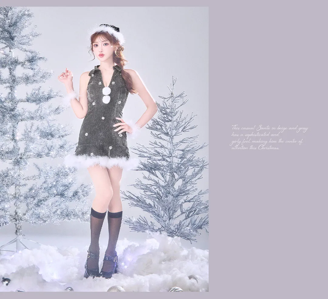 グレー×ベージュの大人カジュアルサンタ17