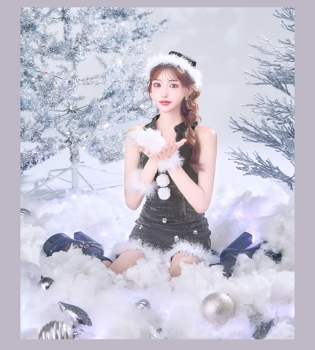 グレー×ベージュの大人カジュアルサンタ18